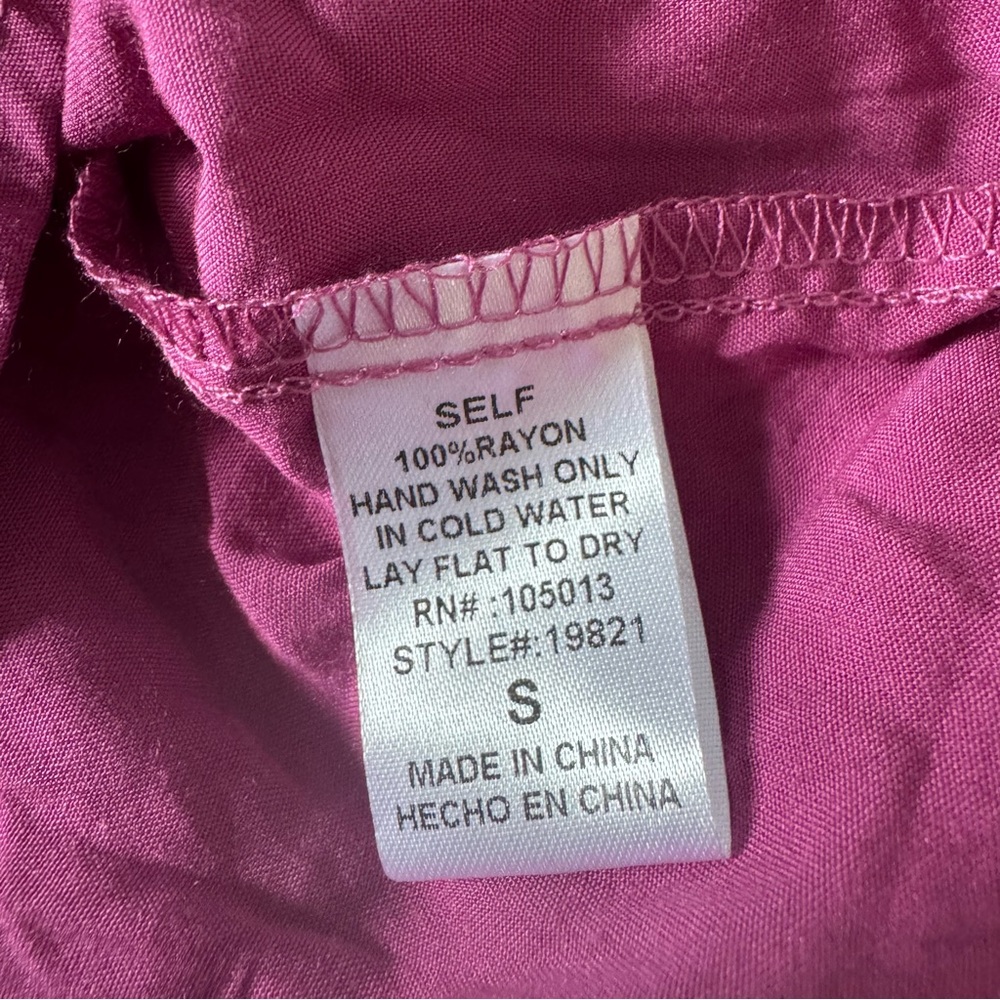 Savanna Jane Embroidered Peasant Blouse in Magenta Small - Picture 6 of 6